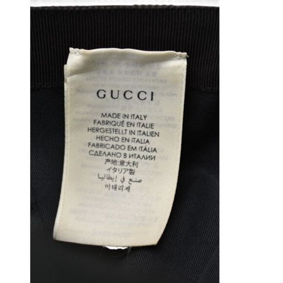 Gucci Baseball Cap Hat Gold Foil Embossed GG Black 4 Hg53 1060 Size main image 9